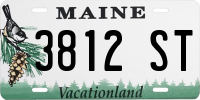 ME license plate 3812ST