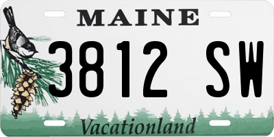 ME license plate 3812SW
