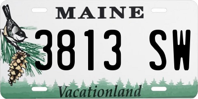 ME license plate 3813SW