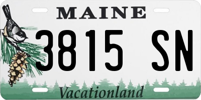 ME license plate 3815SN