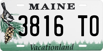 ME license plate 3816TO