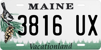 ME license plate 3816UX