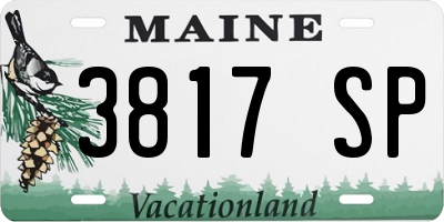 ME license plate 3817SP