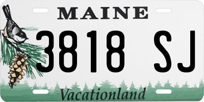 ME license plate 3818SJ