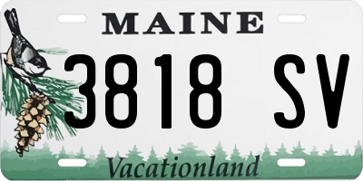 ME license plate 3818SV