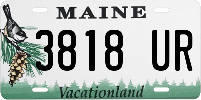 ME license plate 3818UR