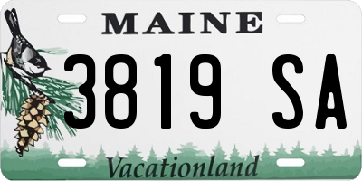 ME license plate 3819SA