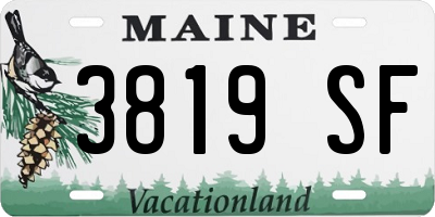 ME license plate 3819SF