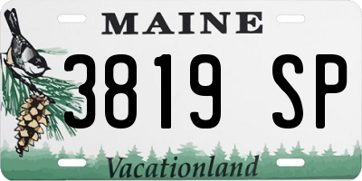 ME license plate 3819SP