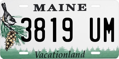 ME license plate 3819UM
