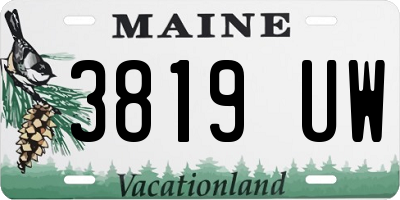 ME license plate 3819UW