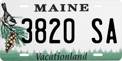 ME license plate 3820SA