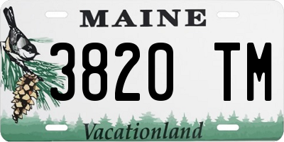 ME license plate 3820TM
