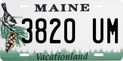 ME license plate 3820UM