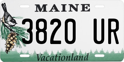 ME license plate 3820UR