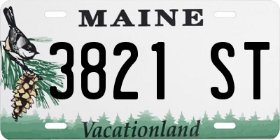 ME license plate 3821ST