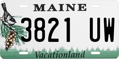 ME license plate 3821UW