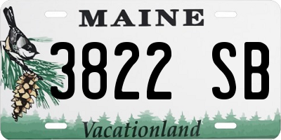 ME license plate 3822SB