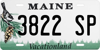 ME license plate 3822SP