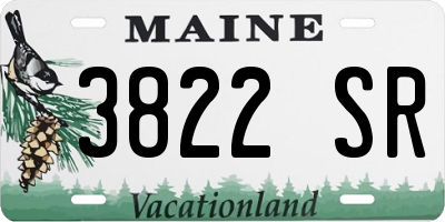 ME license plate 3822SR