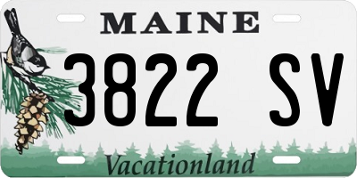 ME license plate 3822SV