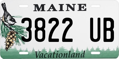 ME license plate 3822UB