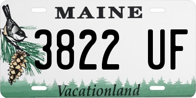 ME license plate 3822UF