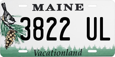 ME license plate 3822UL