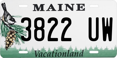 ME license plate 3822UW