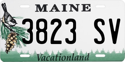ME license plate 3823SV