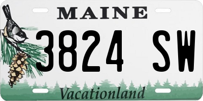 ME license plate 3824SW