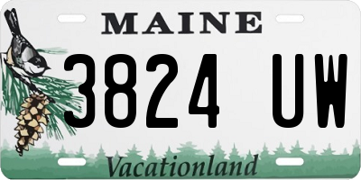 ME license plate 3824UW