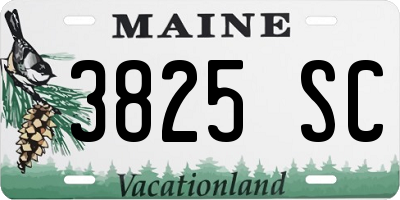 ME license plate 3825SC