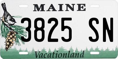 ME license plate 3825SN