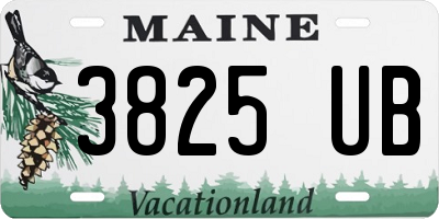 ME license plate 3825UB
