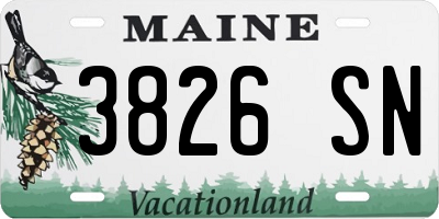 ME license plate 3826SN