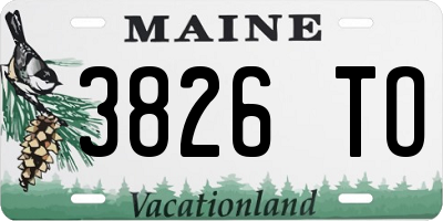 ME license plate 3826TO