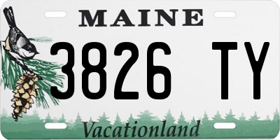 ME license plate 3826TY
