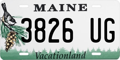 ME license plate 3826UG
