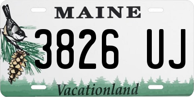 ME license plate 3826UJ