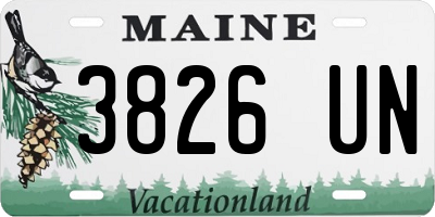 ME license plate 3826UN