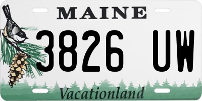 ME license plate 3826UW