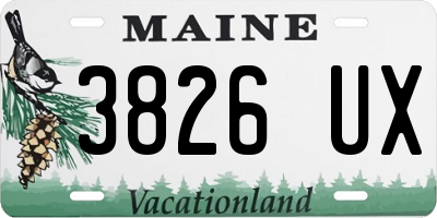 ME license plate 3826UX