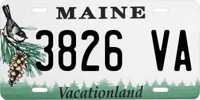 ME license plate 3826VA