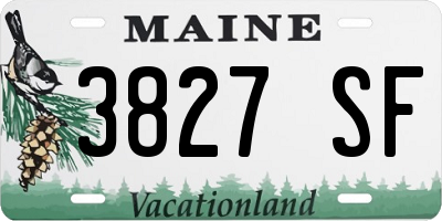 ME license plate 3827SF