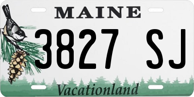 ME license plate 3827SJ