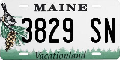 ME license plate 3829SN