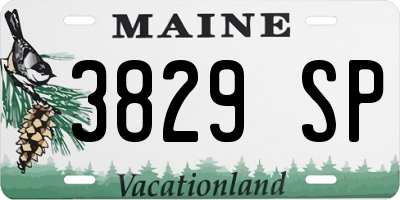 ME license plate 3829SP
