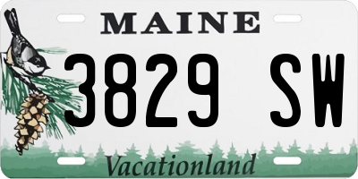 ME license plate 3829SW