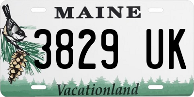 ME license plate 3829UK